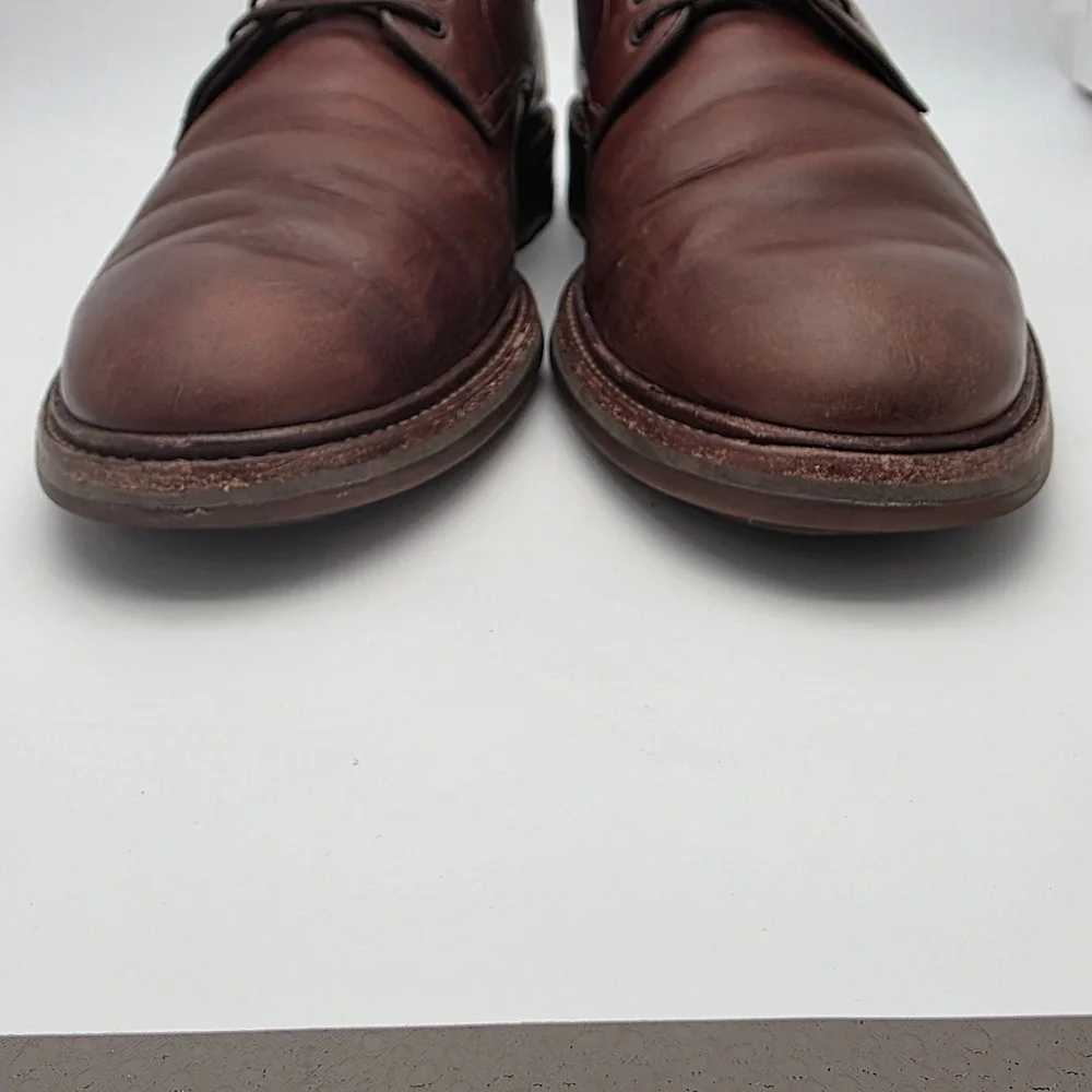 Johnston & Murphy Derby Dress Shoes Men 11M Brown Leather Brazil Lug Sole Preppy
